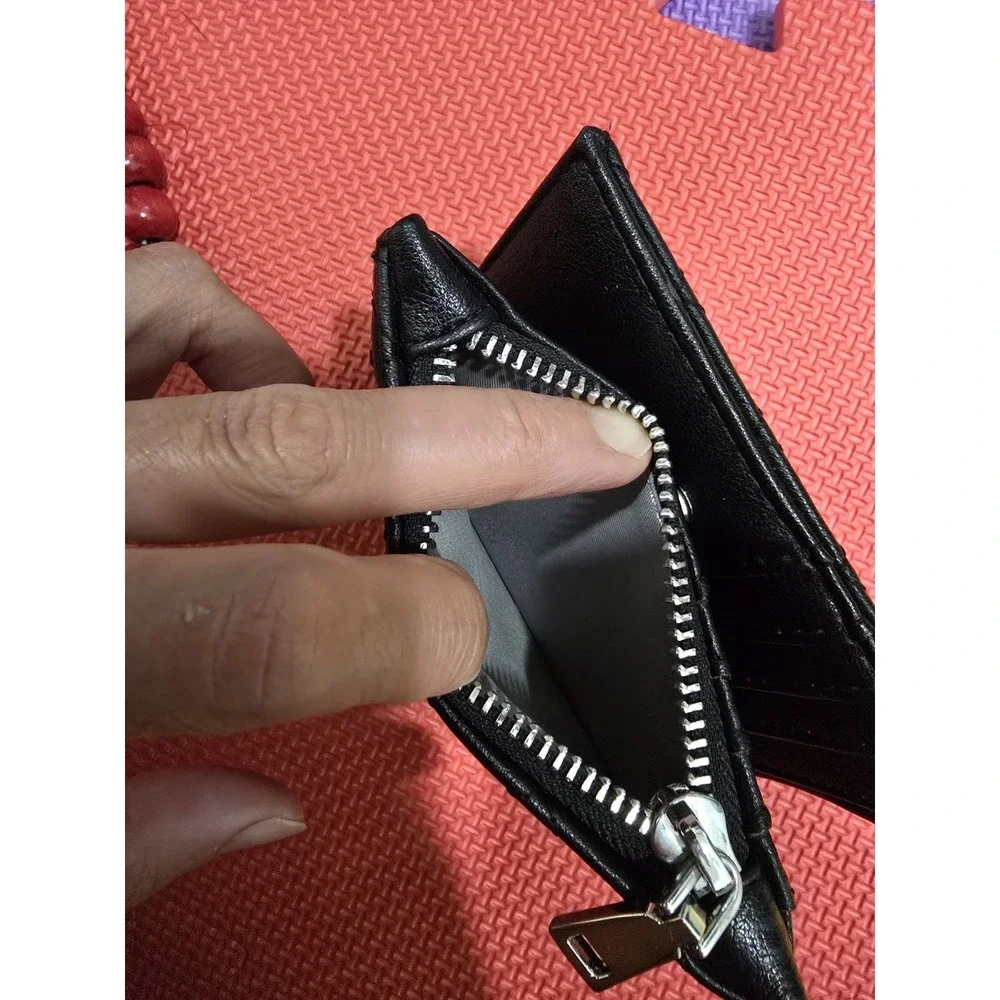 INC International Concepts‎ Black Quilted Mini Bifold Wallet Coin Card ID Purse